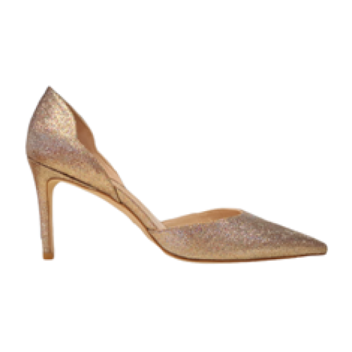 DE’COLLETE’ “Stuart Scallop Dorsay 85” GLITTER  PLATINO 85 mm