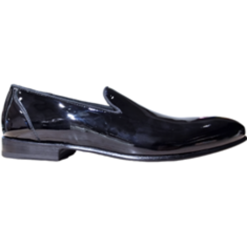 MOCASSINI IN VERNICE NERO FONDO CUOIO 20 mm