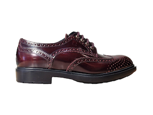 SCARPE STRINGATE IN VITELLO SPAZZOLATO BORDEAUX 20 mm