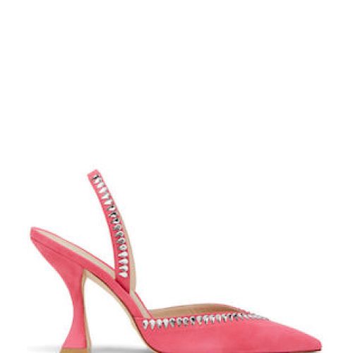 SANDALI “Slingback Pump Gemcut Xcurve 100 ” IN CAMOSCIO ROSA 100 mm