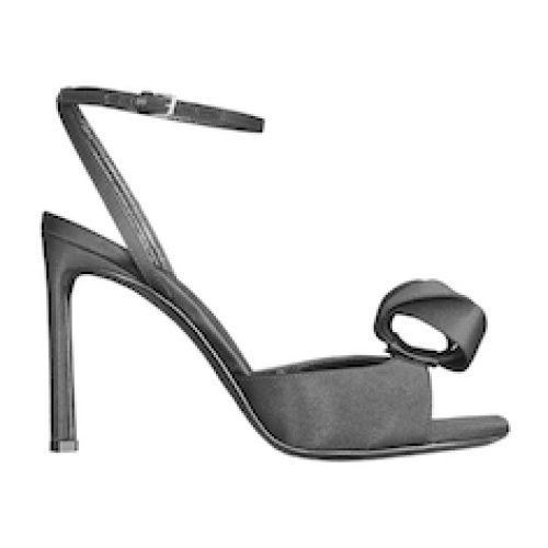 SANDALI “sr Bigoudi” IN RASO NERO 95 mm