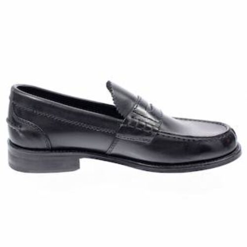 MOCASSINI “Collage” IN  VITELLO  NERO FONDO CUOIO