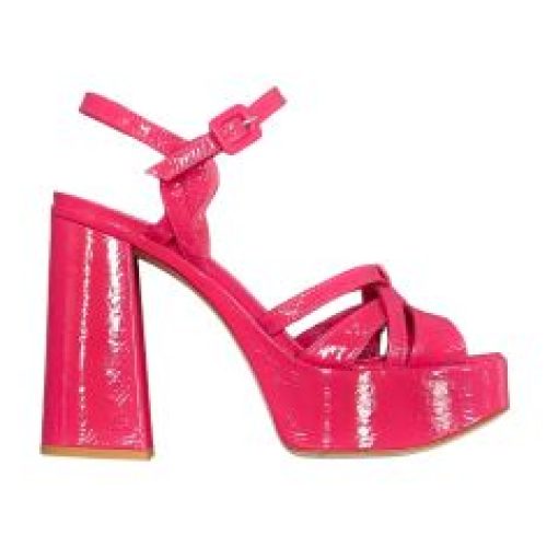 SANDALI IN VERNICE FUCSIA  120 mm