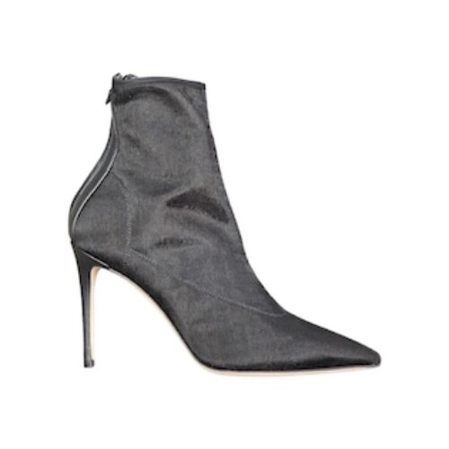 STIVALETTI  IN TESSUTO ELASTICIZZATO NERO 100 mm