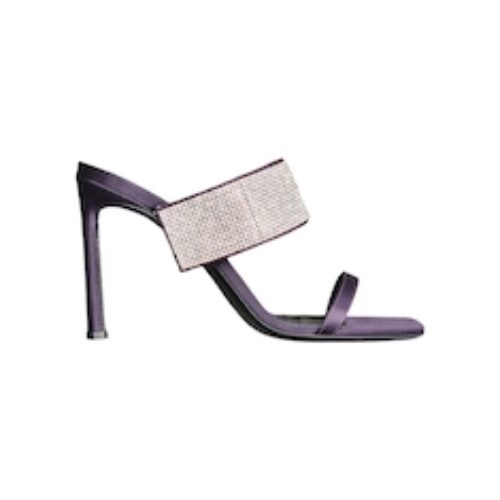 SANDALI MULES “sr Paris” PRUGNA/STRASS 95 mm