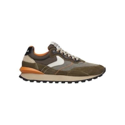 SCARPE STRINGATE “Sneakers Qwark Hype Man” IN SUEDE/TESSUTO MILITARE VERDE/ARANCIO