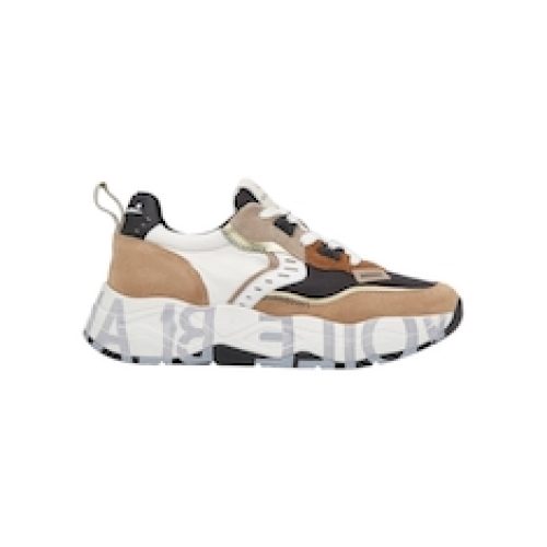 SCARPE STRINGATE “Sneakers Club105” IN SUEDE/TESSUTO BEIGE/NERO/BIANCO