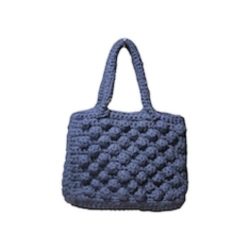 BORSA ” Shopping Giselle” IN TESSUTO BLU NAVY
