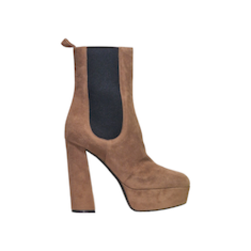 STIVALETTI “sr Alicia Platform” IN CAMOSCIO NOCCIOLA 85 mm