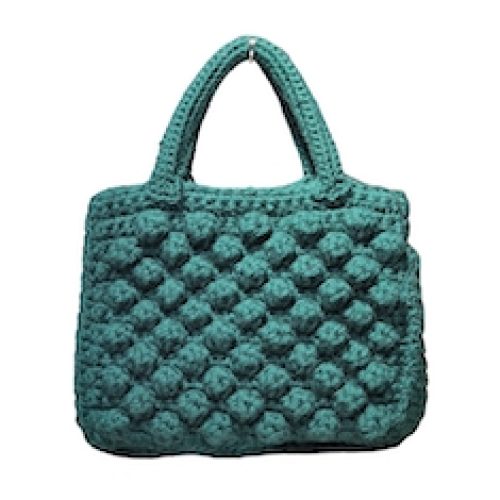BORSA ” Shopping Giselle” IN TESSUTO VERDE