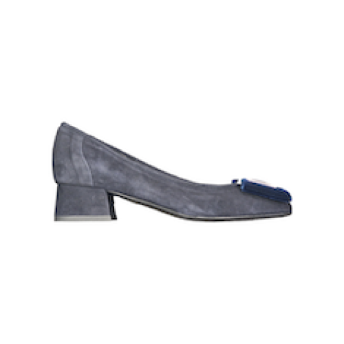 BALLERINE  IN CAMOSCIO BLU 40 mm