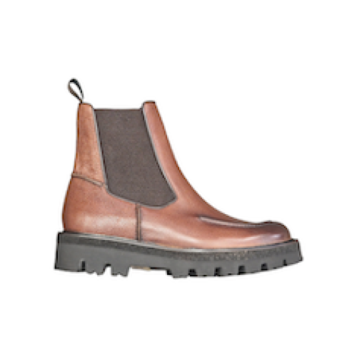 STIVALETTI “Chelsea Beatles” IN VITELLO MARTELLATO CUOIO FONDO GOMMA