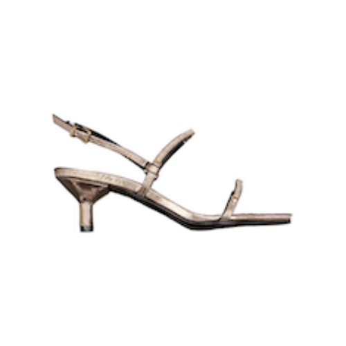 SANDALI IN PELLE  PLATINO/STRASS 60 mm