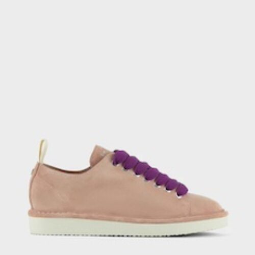 SCARPE STRINGATE “P01” IN SUEDE ROSA CIPRIA/VIOLA PANSE’ 27 mm