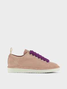 SCARPE STRINGATE “P01” IN SUEDE ROSA CIPRIA/VIOLA PANSE’ 27 mm