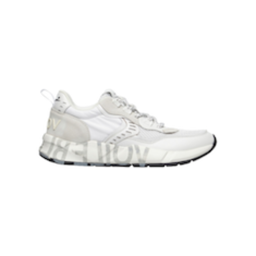 SCARPE STRINGATE “Sneakers Club01” IN PELLE BIANCO/GRIGIO FONDO GOMMA