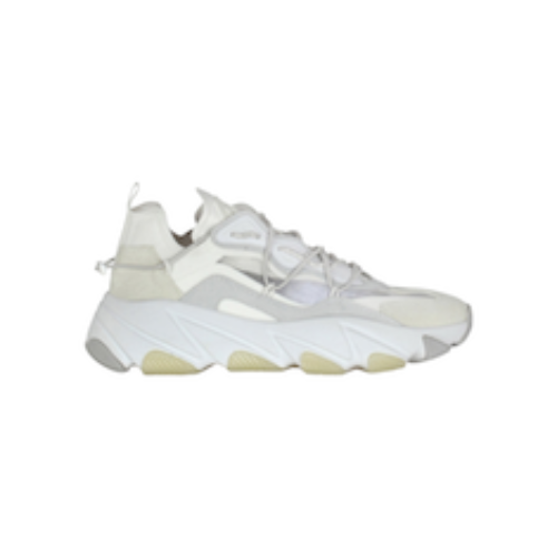 SCARPE STRINGATE  “Sneakers Extra Bis” IN SUEDE BIANCO/BEIGE