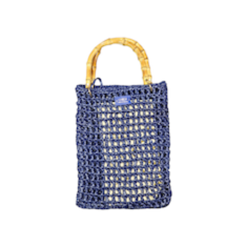 BORSA “Spiaggia” IN RAFIA  BLU