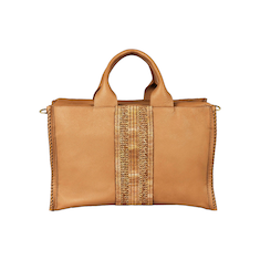 BORSA “Lizzie Bag” IN PELLE TABACCO