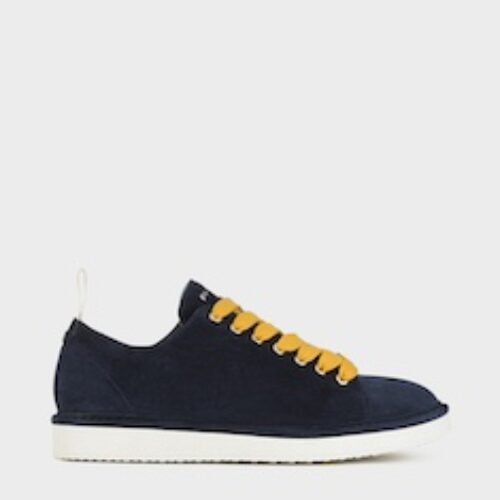 SCARPE STRINGATE “P01” IN SUEDE BLU NOTTE/GIALLO 27 mm